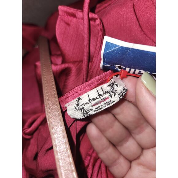 Free people intimacy long satin dress Pink S NwT - Picture 2 of 3